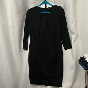 Tahari Elegant Black Long Sleeve Dress